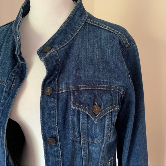 Levi’s Denim Jean Jacket with Nehru Collar Juniors Size 7/9 Excellent Condition - Picture 2 of 8